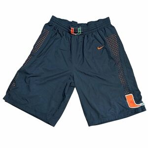 Miami Hurricanes Basketball Shorts Mens Large Black Nike Dri-Fit On Court Sewn